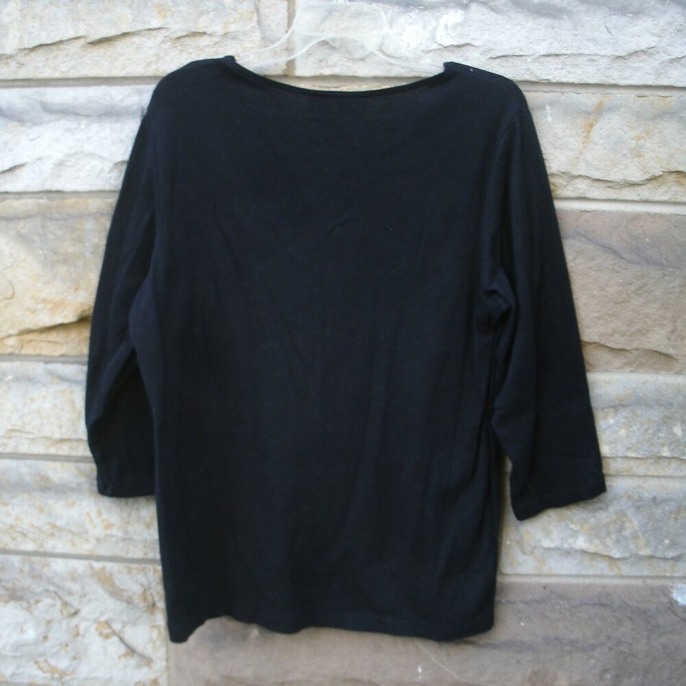 Cats on Branch Black Long Sleeve Shirt Size OX - Picture 3 of 12